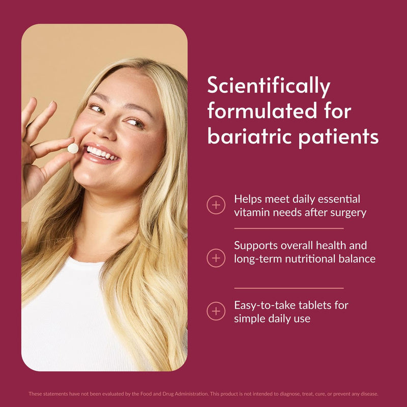 Bariatric Advantage Chewable Essential Multi Without Iron, Berry, 180 Ct | 200% DV of 11 Key Nutrients, Chewable Multivitamins for Bariatric Patients, Without Iron and Vitamin K