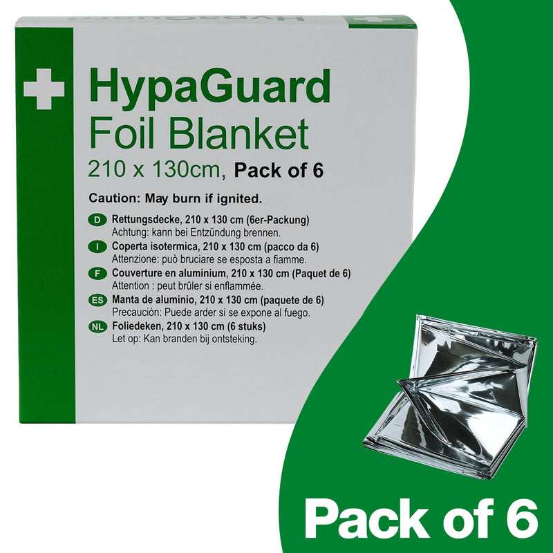 [Australia] - Safety First Aid Group HypaGuard Survival Blanket, Foil, Pack of 6 