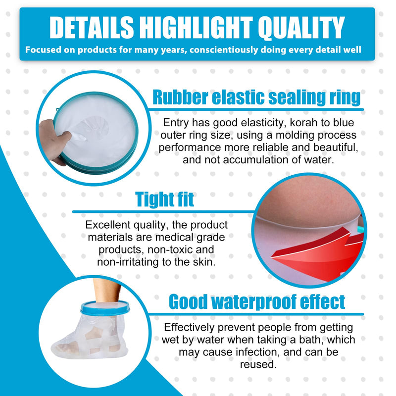 [Australia] - GBKDQQ Plaster protection foot for showering, reusable shower protection, waterproof plaster protection foot for showering, bandage protection for wounds and bandages dry while bathing 