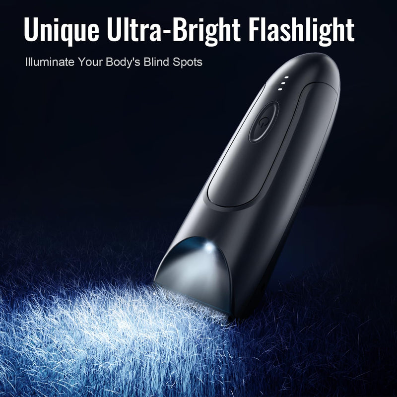 [Australia] - CLEVEB Body Hair Trimmer for Men & Women, Waterproof Rechargeable, Length Adjustable, Multifunctional Shaver with LED Indicator 