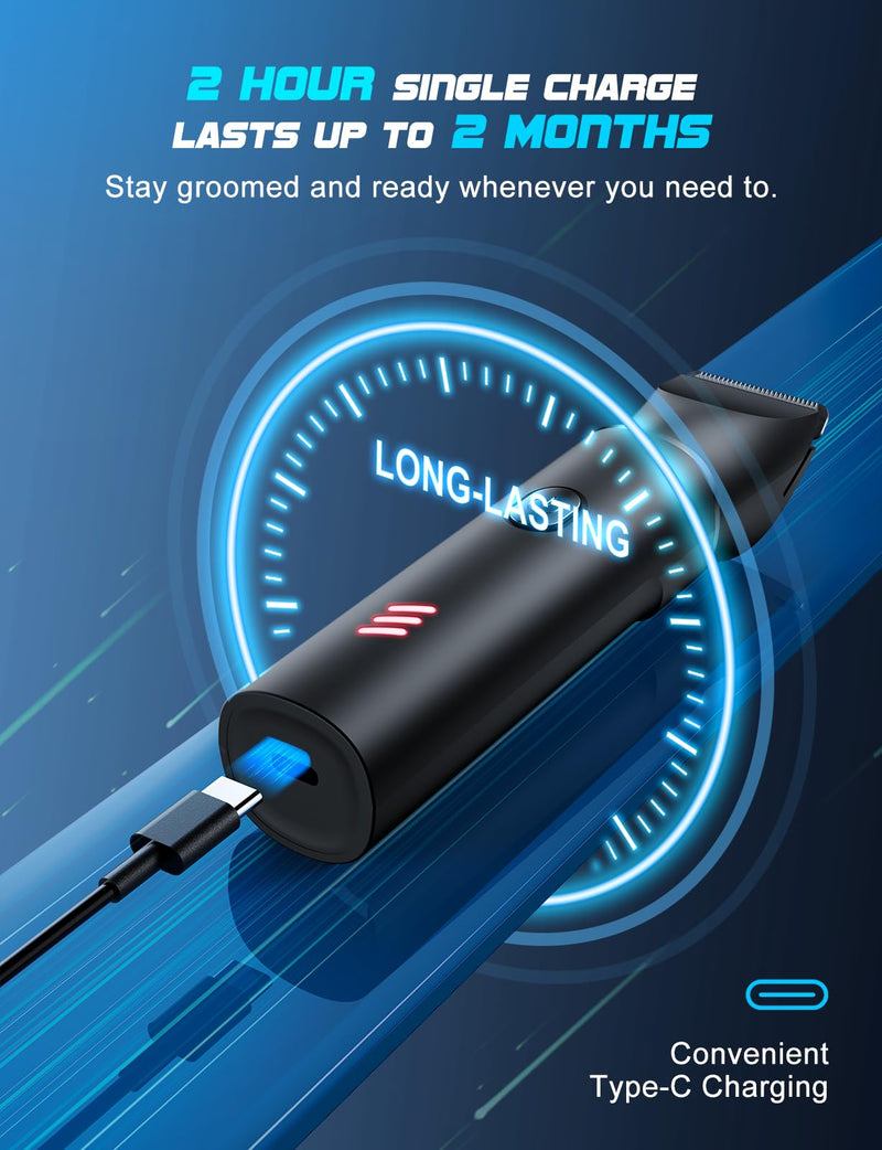 [Australia] - Body Hair Trimmer for Men: Manscape Electric Razor, Versatile Hair Trimmer for Groin, Beard, Nose/Ear Hair, Waterproof & USB-C Rechargeable,Travel Lock,Christmas Gifts for Men Black 