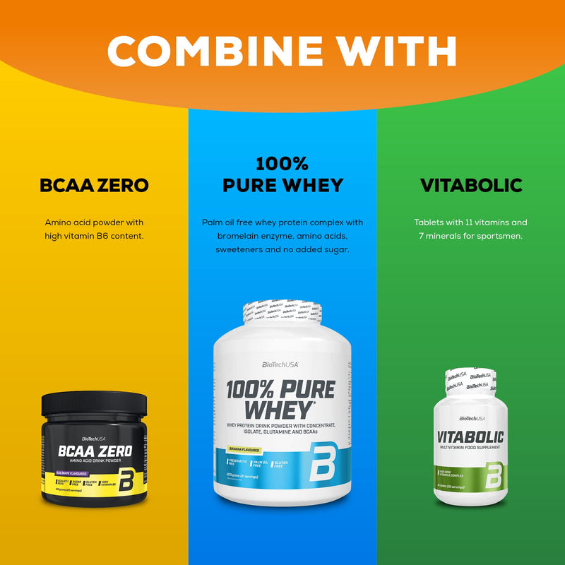 BioTechUSA Pump Caffeine Free | Energy, Focus & Immune Support | 19 Active Ingredients | Pre-Workout Drink Powder, 330 g, Tropical Fruit
