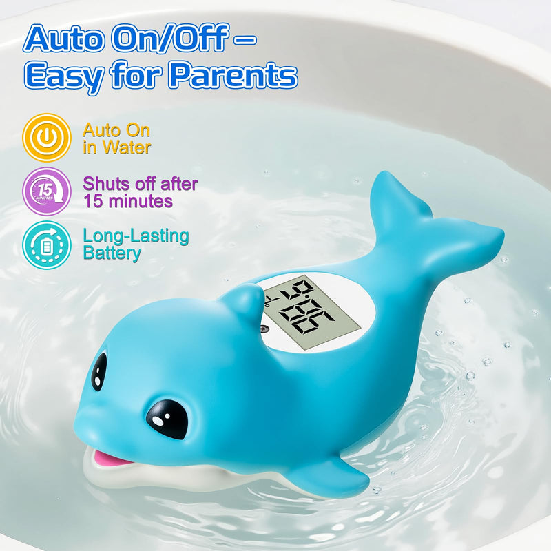 [Australia] - Baby Bath Thermometer for Newborn ‚Äì Digital Bathtub Water Temperature Thermometer ‚Äì Floating Dolphin Bath Toy, ¬∞C/¬∞F Display, Waterproof & BPA-Free 