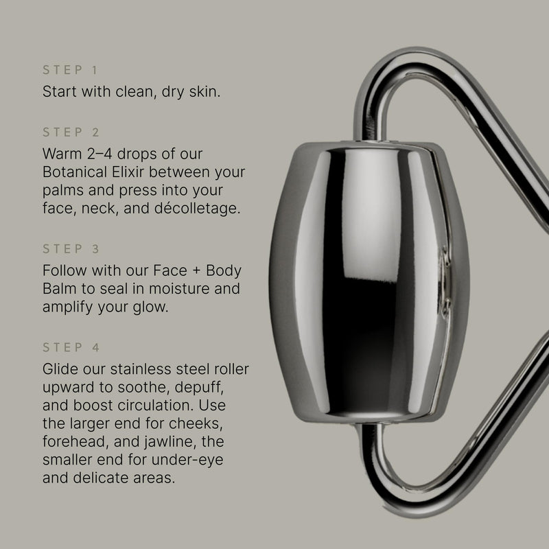 304-Grade Stainless Steel Facial Roller, Face Roller for Eyes, Double Chin, Jawline & Neck, Reduce Puffiness & Improve Wrinkles, Massage Tool for Anti-Aging, Lifting & Lymphatic Drainage