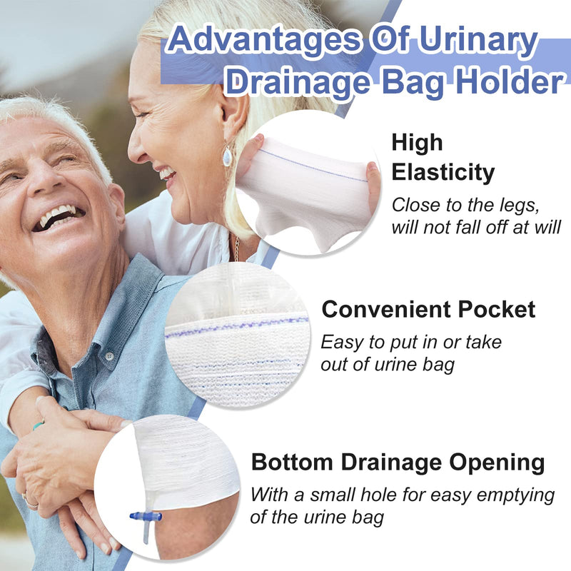 [Australia] - 2 PCS Catheter Leg Bag Holder Stay in Place Urine Bags for Legs Catheter Bag Holder Catheter Supplies for Men or Women, Catheter Stabilization Device Large 