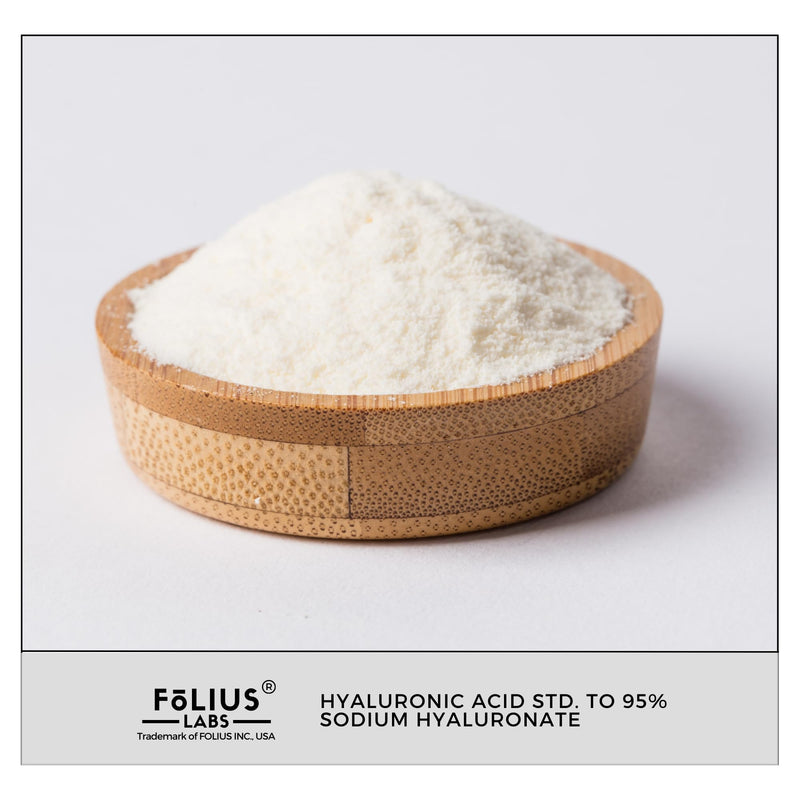 FOLIUS LABS Ultra High Purity Hyaluronic Acid Capsules 500mg - 95% Sodium Hyaluronate - Highly Purified and Bioavailable - Low Molecular Weight - Non-GMO Fermented - 120 Capsules 120 Caps