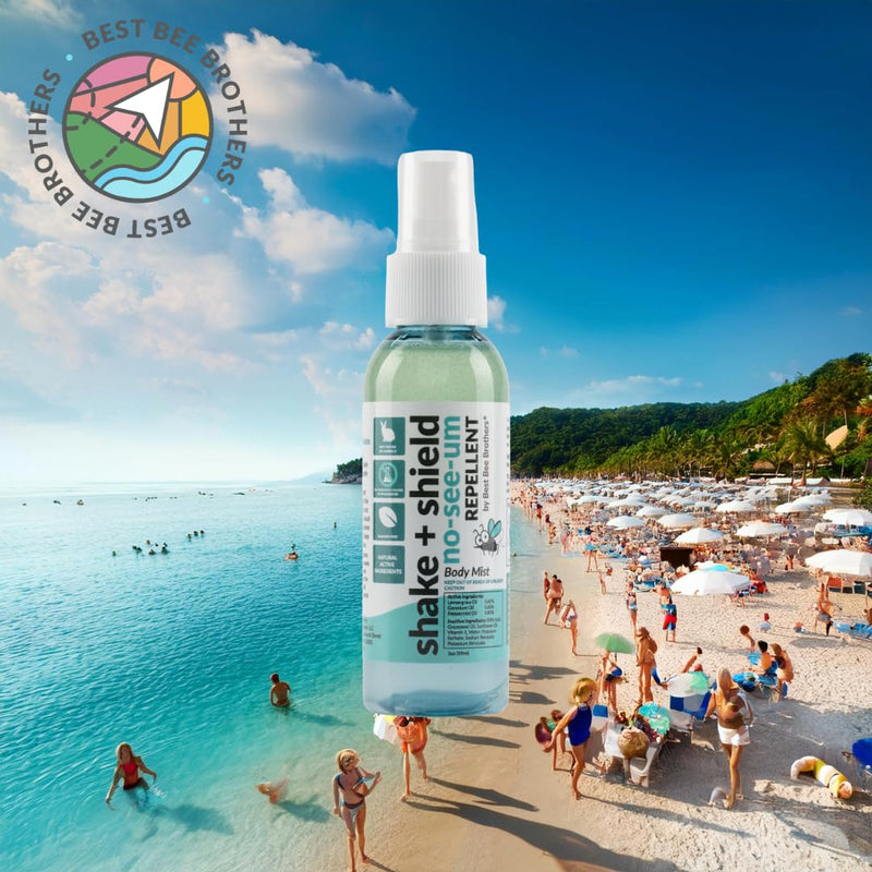 [Australia] - Best Bee Brothers Shake + Shield No-See-Ums Gnat Spray – Non-Greasy Bug Spray Body Mist Made with Plant-Based Ingredients, 2 Oz. (2 Pack) 