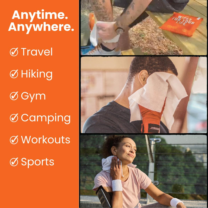 [Australia] - Full-Body Rinse-Free Hypoallergenic Biodegradable Bathing Wipes –All Natural, Refreshing Anytime Anywhere, Post Workout, Camping, Travel, Daily Life, 12”x12” X-Large 20-count, Unscented 1 Pack 20 Count (Pack of 1) 