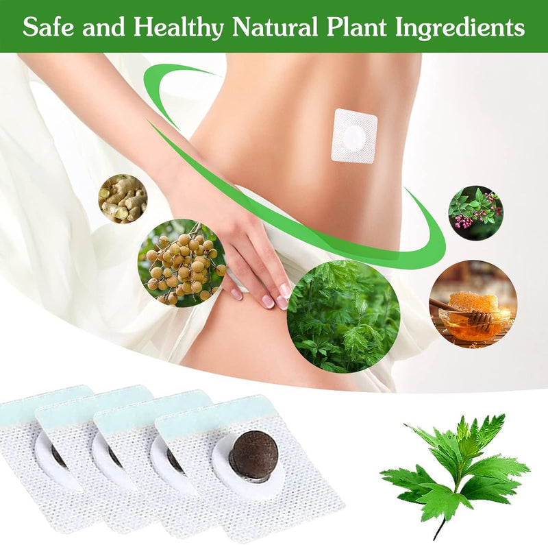 [Australia] - 3 Boxes Mugwort Belly Patch,90Pcs Natural Wormwood Essence Pills and 90Pcs Belly Sticker, Moxa Hot Moxibustion Navel Wormwood Sticker (90) 90 