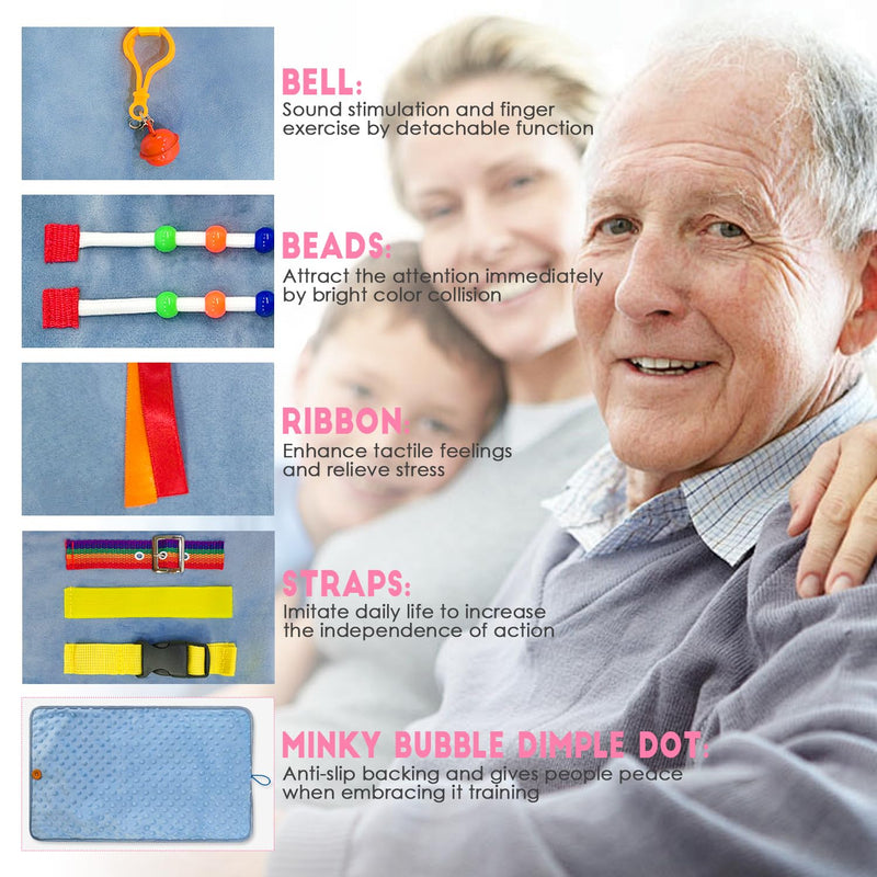 [Australia] - Fidget Blanket for Adults with Dementia, Activities for Seniors, Suitable for Alzheimer's and Autistic Therapy, Relieves Anxiety, Calms and is a Comforting Product for Hand Exercises 