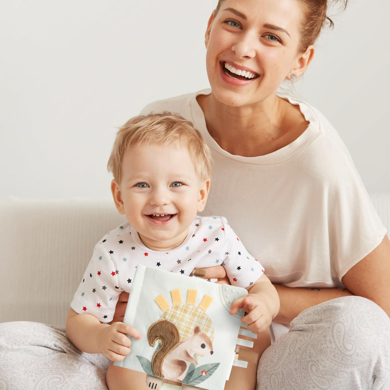 [Australia] - ZICOTO Soft Baby Book with Touch and Feel Pages - Cute Sensory Book for Babies 0-6 Months with Textured Animals, Mirror & Crinkle Paper - The Perfect Toy for Baby Showers Or as a Newborn/Infant Gift 