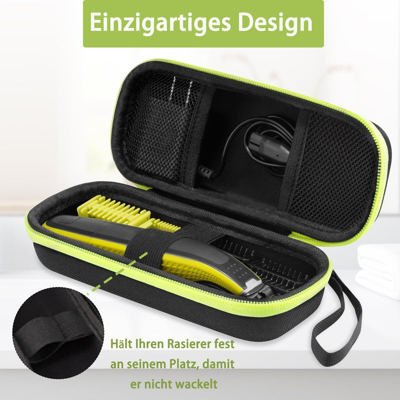 [Australia] - Carrying Case for Philips OneBlade Electric Trimmer and Shaver, Hard Travel Case Protective Cover for Beard Trimmer Green 