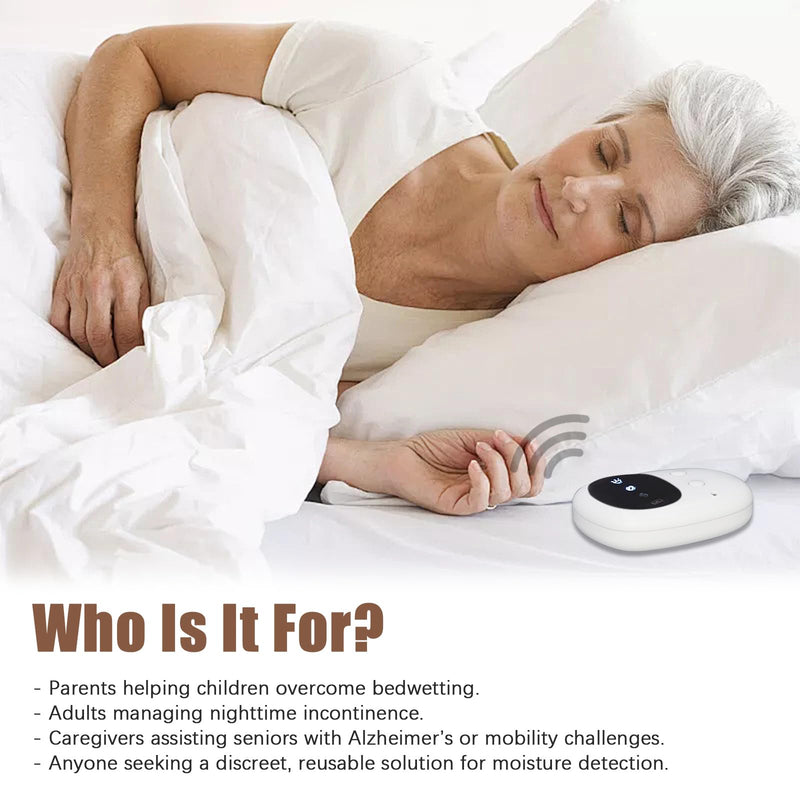 [Australia] - Wireless Bedwetting Alarm for Boys and Girls, USB Rechargeable, 3 Working Modes, Pee Alarm for Elderly AlzheimerÔºåWhite 