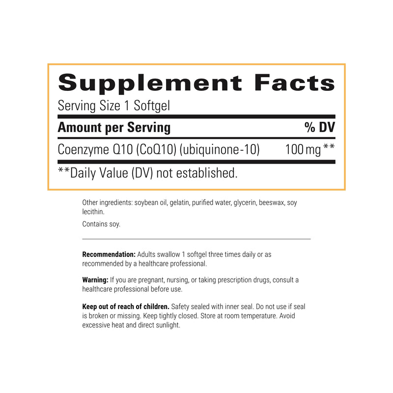 [Australia] - Integrative Therapeutics - CoQ10 (100mg) Coenzyme Q10 (Ubiquinone) Supplement - Supports Cardiovascular & Brain Health* - 60 Softgels 