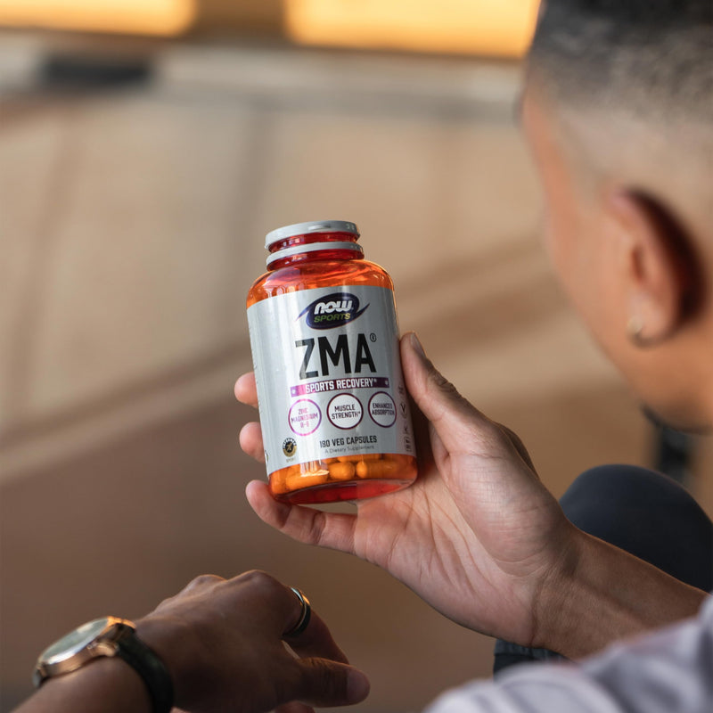 NOW Foods Sports Nutrition, ZMA (Zinc, Magnesium and Vitamin B-6), Enhanced Absorption, Sports Recovery*, 180 Capsules, (Pack of 2) 180 Count (Pack of 2)