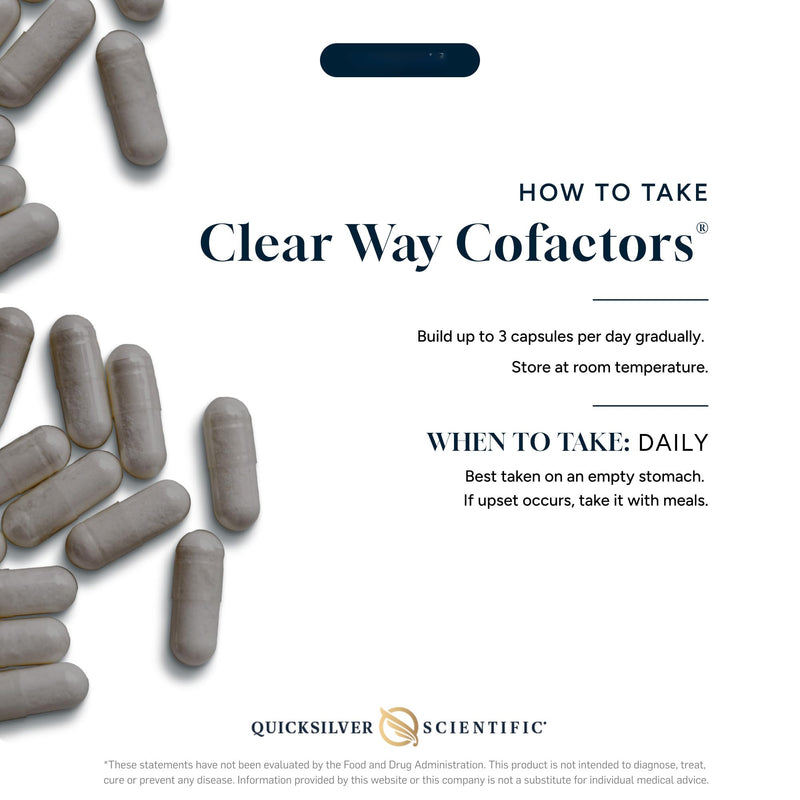 Quicksilver Scientific Clear Way Cofactors – Natural Enzyme Complex, Vegan and Free from additives, 75 Capsules per Bottle