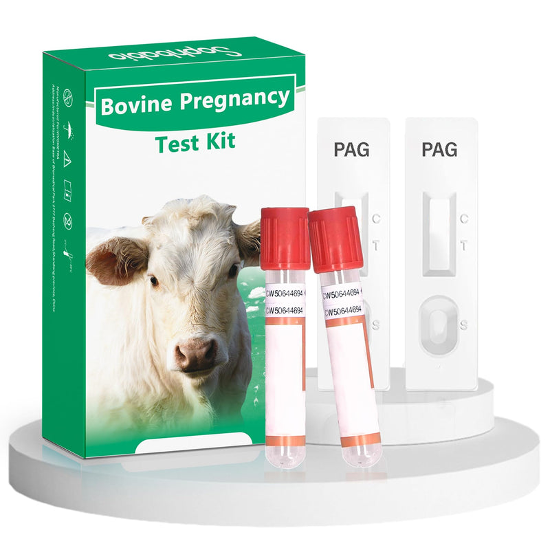 Bovine Pregnancy Test Kit - Includes 2 Tests, Rapid Results in 5-20 Minutes for Dairy & Beef Cows, Whole Blood, Serum & Plasma-Based Tests