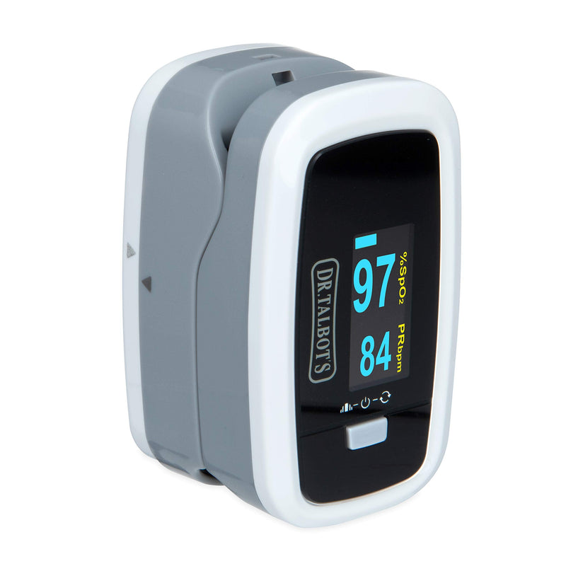 [Australia] - Dr. Talbot's Pulse Oximeter with Lanyard and Travel Pouch, White And Gray 