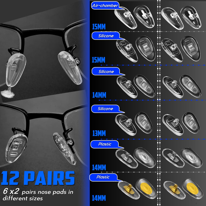[Australia] - Eyeglass Sunglass Repair Kit,MINGFIX Magnetic Eye Glasses Repairing Tool Kit with Assorted Screws,Nose Pads,Small Screwdriver Bit Set & Tweezer with Mini Travel Case for Glasses,Sunglasses and Others 