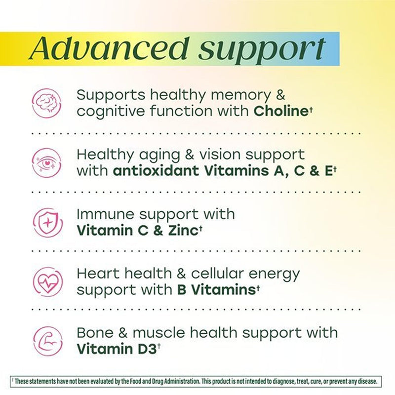 MegaFood Advanced Multivitamin for Women 55+ Doctor Formulated, 120 Tablets | For Healthy Aging, Immune Support, Bone and Brain Health, Choline, Methylated B12, Methylfolate, Vegetarian, 60 Servings Unflavored 120 Count (Pack of 1)