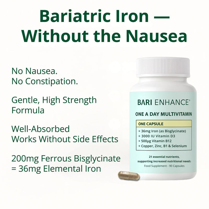 3 Month Supply - Bariatric Multivitamin with Iron 36mg | One A Day Bariatric Vitamins for Gastric Bypass and Gastric Sleeve | ADEK Vitamins Bariatric Vitamin D and B12 | 90 Easy to Swallow Capsules