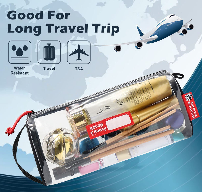 Rought Enough Clear Toiletry Bag Bundle Set
