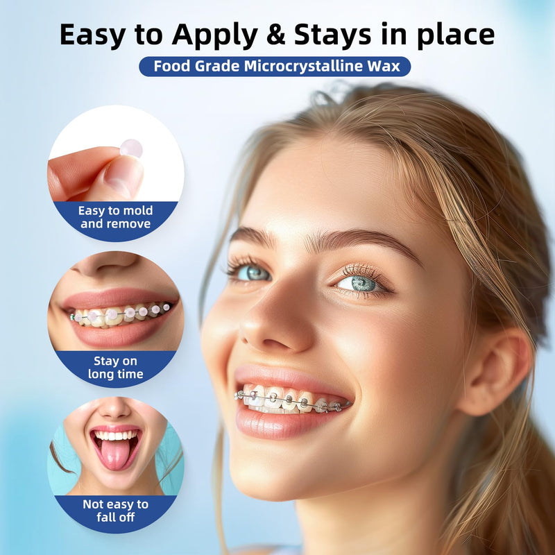 [Australia] - RAZOKO Orthodontic Wax for Braces Wax Dots 120 Individual Hygienic Packaging Dental Wax Strawberry 120 Foot (Pack of 1) 