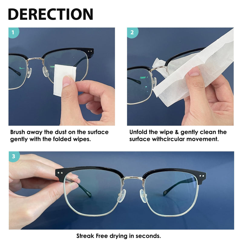 [Australia] - 200 Count Lens Wipes for Eyeglasses, Eyeglass Lens Cleaning Wipes Pre-moistened Individually Wrapped Sracth-Free Streak-Free Eye Glasses Cleaner Wipes for Sunglass, Camera Lens, Goggles 200 Count 