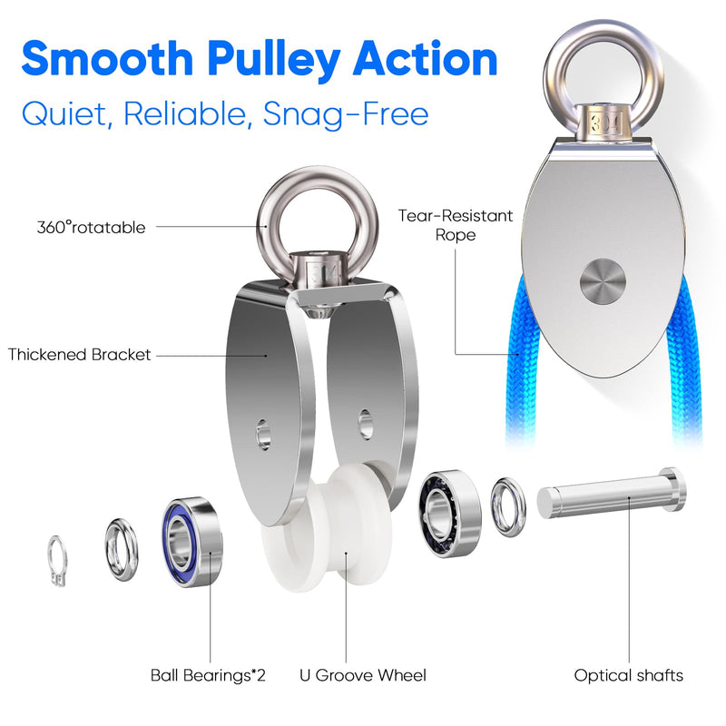 [Australia] - FitBeast Shoulder Pulley for Physical Therapy - Over the Door Pulley for Shoulder Rehab, Shoulder Pulley for Rotator Cuff Recovery and Frozen Shoulder - Durable Nylon Rope and Foam Handles (Blue) Blue 