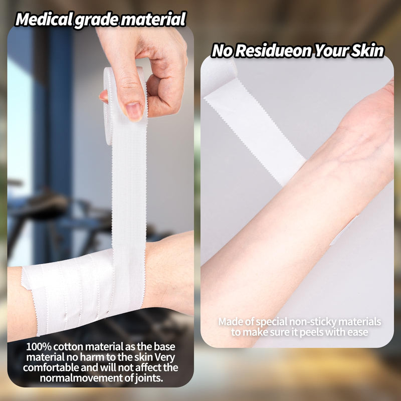 [Australia] - 6 rolls of sports tape, white sports tape, inelastic kinesiology tape (2.5 cm x 10 m), tearable sports bandage, self-adhesive tape with skin-friendly for handball, football, volleyball, all sports 