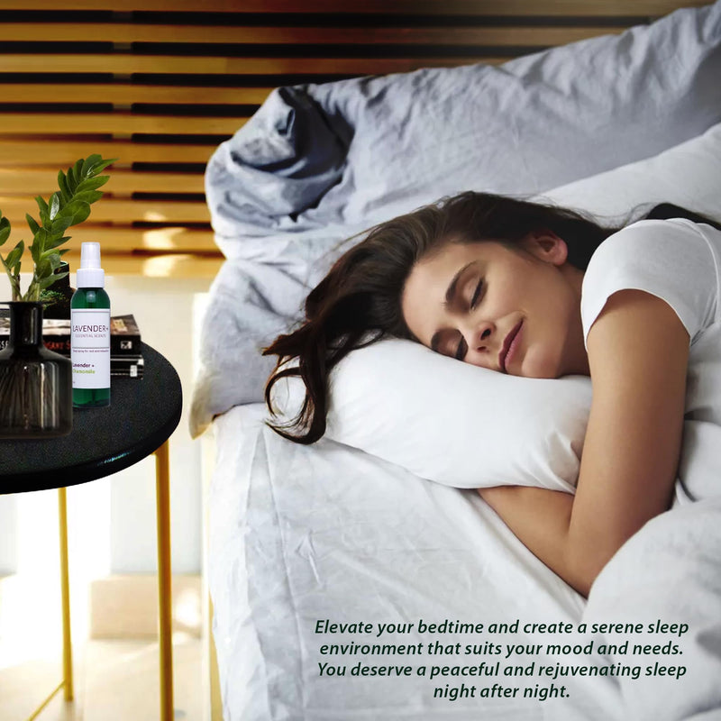 Lavender Sleep Spray for Pillows, Linens & Pajamas – Natural Calming Lavender & Chamomile Aromatherapy Mist with Amethyst & Reiki Energy. Deep Sleep + Bedtime Relaxation for Adults & Kids. 4 ounce (2) Chamomile (2 Pack)