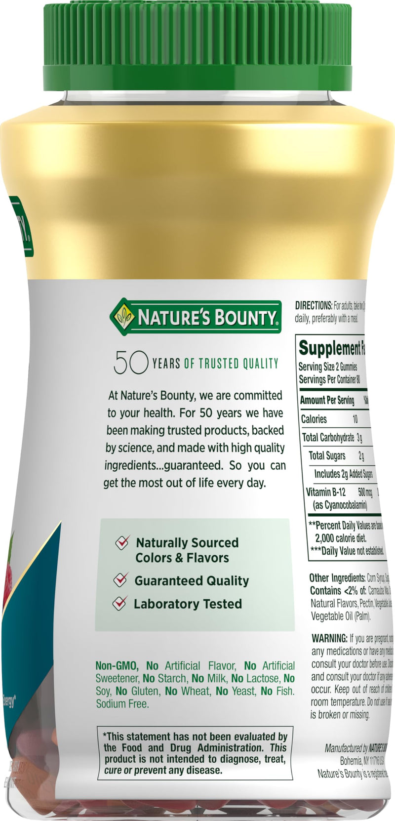 Nature's Bounty Vitamin B12 Gummies, Dietary Supplement, Supports Energy Metabolism and Nervous System Health, Mixed Berry Flavor, 500mcg, 160 Count (Pack of 2) 160 Count (Pack of 2)