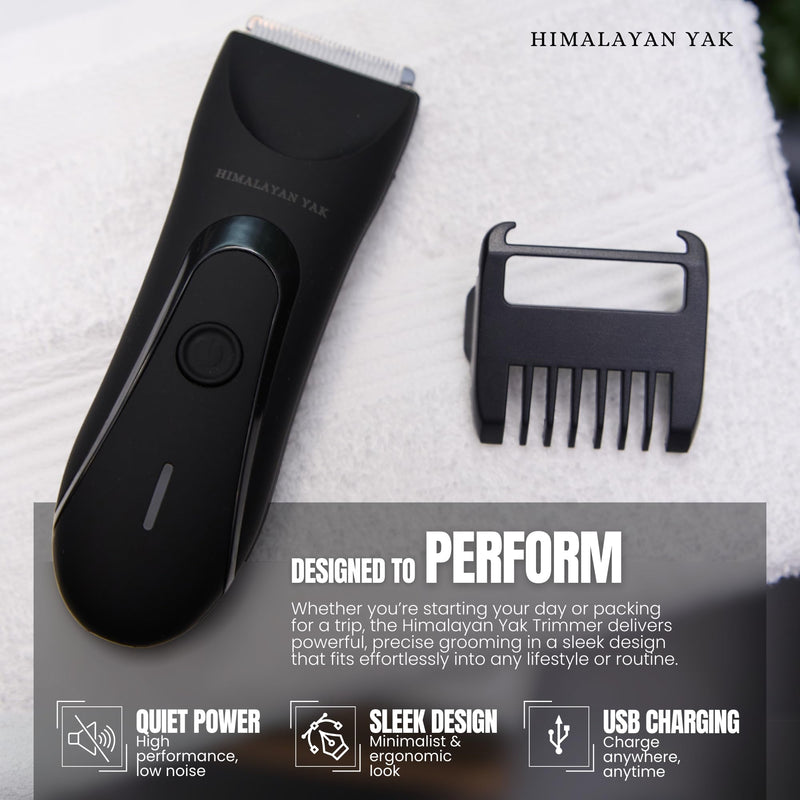 [Australia] - Dual-Head Electric Body Hair Trimmer for Men & Women, Waterproof Groin & Bikini Shaver, Wet/Dry Groomer with Replaceable Ceramic Blades,USB Recharge Dock, Hygiene Razor for Full-Body Use 