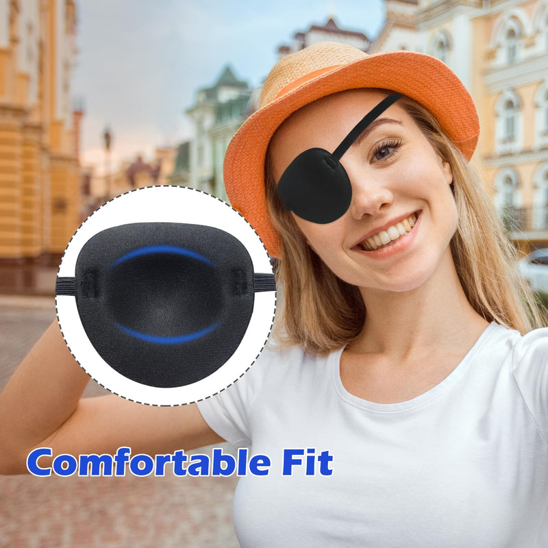 [Australia] - Eye Patch,2pcs Eye Patches for Adults,Medical Eyepatch for Left Right Eye After Surgery,Adjustable Eye Patch for Amblyopia Strabismus Black 