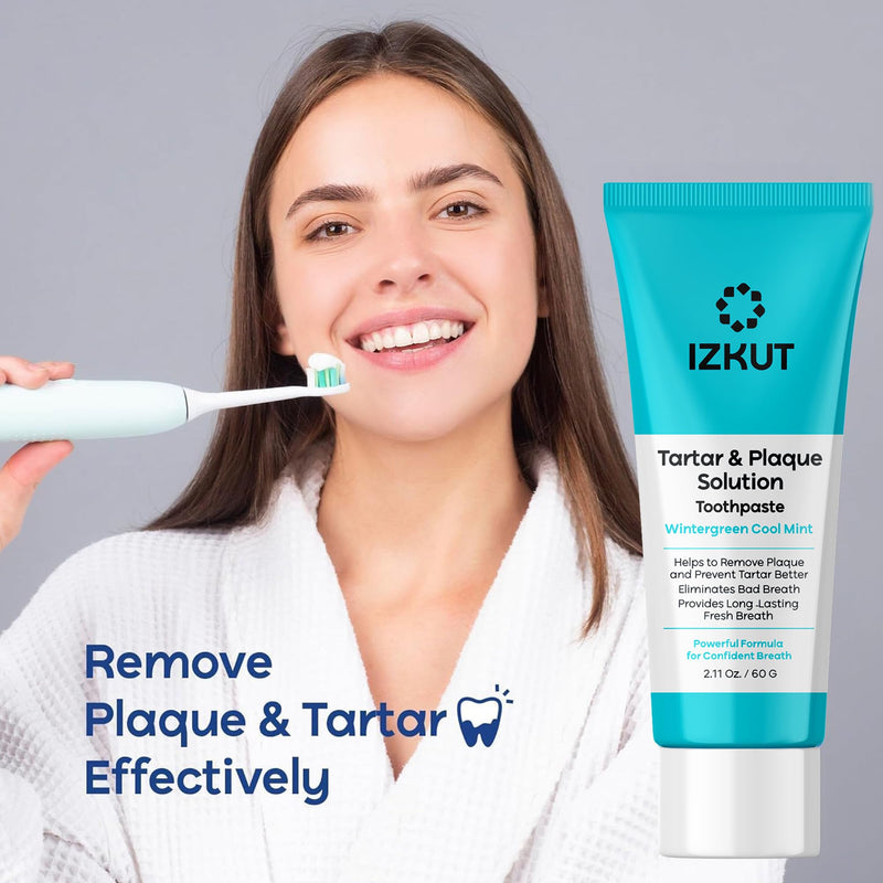 Plaque & Tartar Remover Toothpaste for Teeth: Removes Plaque & Controls Tartar Build-up - Long-Lasting Fresh Breath, Deep Cleansing & Gum-Friendly Formula (Wintergreen) Wintergreen