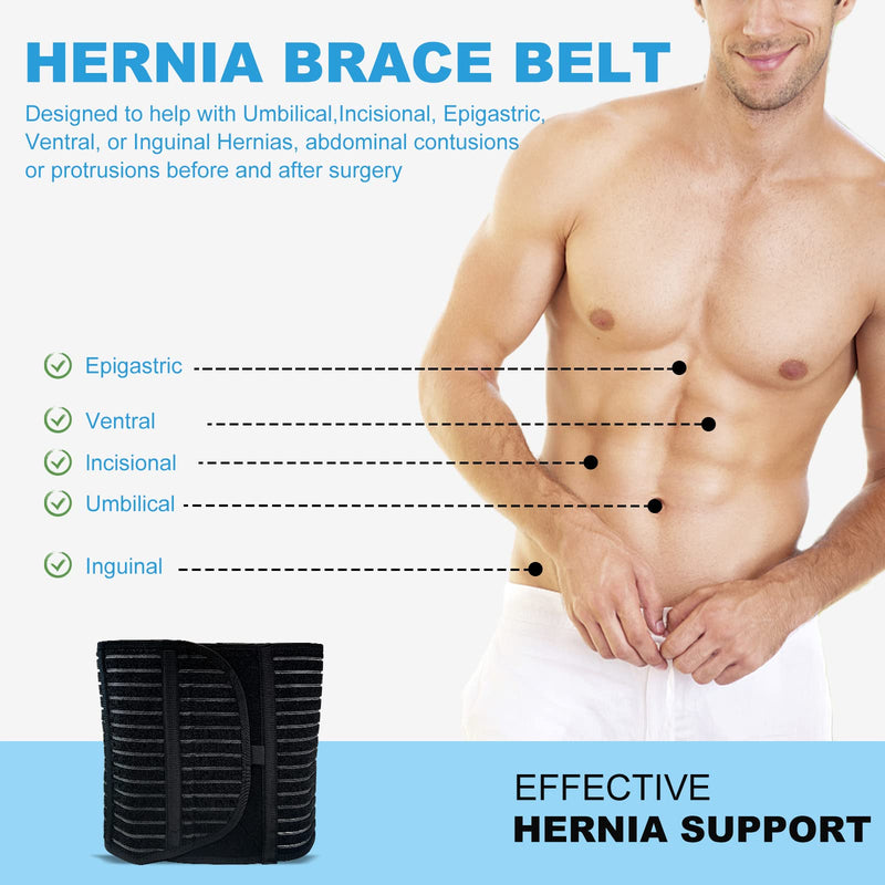 Umbilical Hernia Belt for Men & Women Plus Size, Abdominal Binder Support for Belly Button Hernia Support, Pain and Discomfort Relief from Umbilical, Navel, Ventral and Incisional Hernias (47"-59" 2XL/3XL