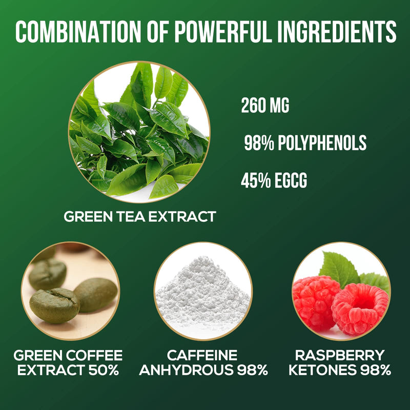 [Australia] - Green Tea Extract Pills - 98% Standardized EGCG 1300mg for Natural Extra Strength Energy - Supports Heart & Antioxidant Health Herbal & Immune Support Supplement Polyphenols Max Potency - 60 Capsules 60 Count (Pack of 1) 