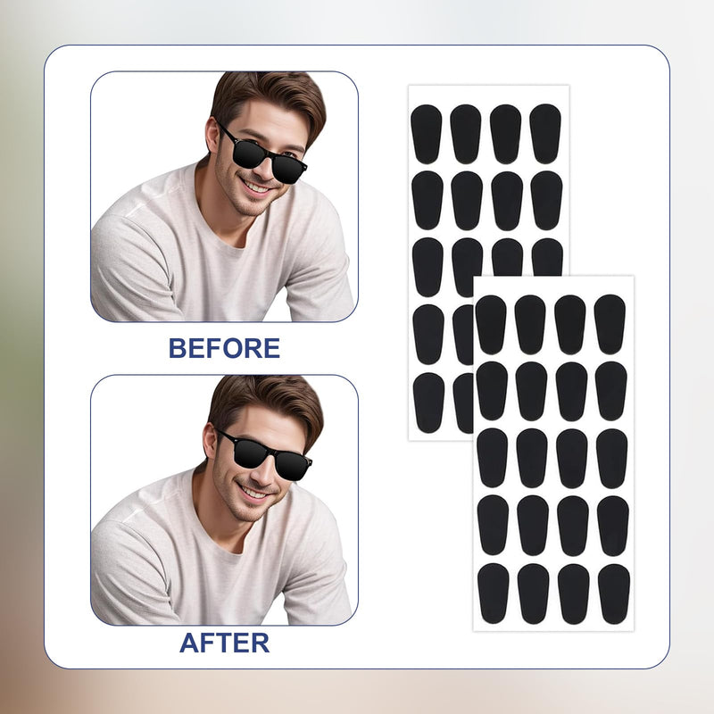 [Australia] - Silicone Nose Pads 40 Pairs of Nose Pads Glasses 1.0 mm Nose Pads Glasses Self-Adhesive Glasses Pads Nose Pads Non-Slip Self-Adhesive Nose Pads for Glasses and Sunglasses (Black) 
