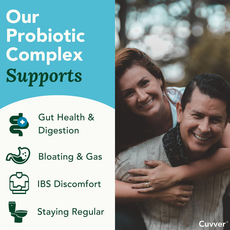 Probiotics Complex - Gut Health & Bloating Relief – Organic Prebiotics - 30 Billion CFU - 10 Bacterial Cultures - Vegan Supplement for Men & Women - 30 Capsules - 1 Month Supply - Made in UK 30 count (Pack of 1)