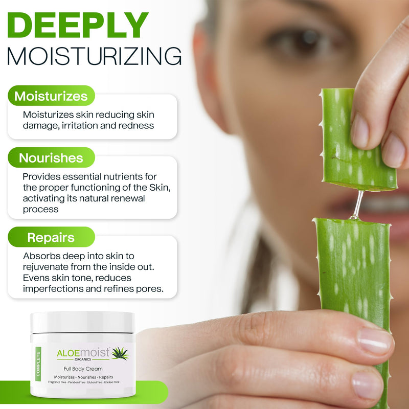 Organic Aloe Vera Face Cream & Body Moisturizing Cream, Natural Aloe Vera Lotion with Vitamin E Oil, Vitamin C, Retinol Cream, Shea Butter – Anti Aging Face Moisturizer for Women, Dry Skin (8 oz) 8 Ounce (Pack of 1)