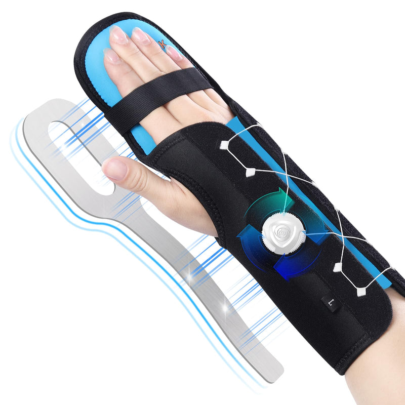 Resting Hand Splint with Adjustable Knob, Night Immobilizer with Removable Splints for Pain Relief, KTQUICK Hand&Wrist Brace for Carpal Tunnel, Stroke Recovery, Arthritis, Tendinitis -Right Hand Large Right Hand