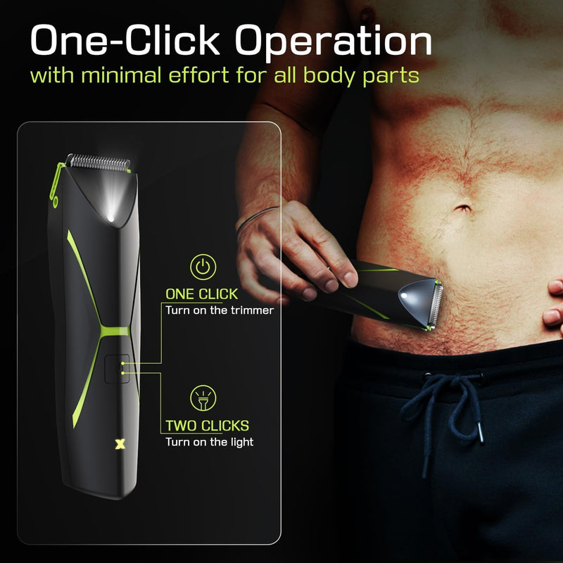 [Australia] - Electric Body Hair Trimmer for Men: Manscape Ball Trimmer Waterproof Pubic Hair Groomer Cordless Rechargeable Groin Shaver Replaceable Blade Wet/Dry Hygiene Razor Portable Body Grooming Travel Black 