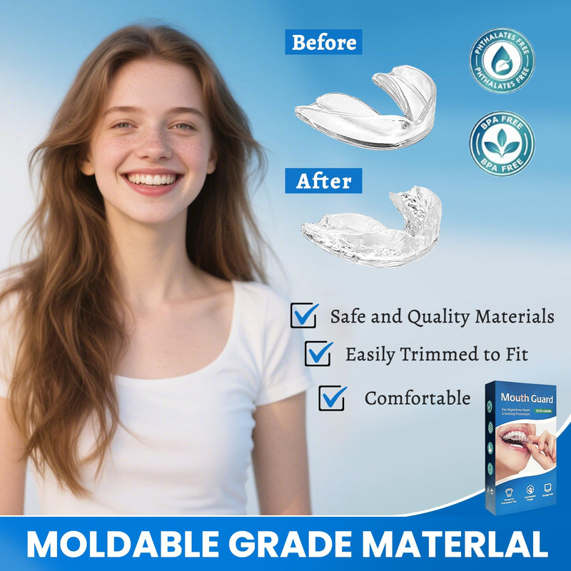 Night Guard for Teeth Grinding & Clenching – BPA-Free Dental Mouth Guard for Sleeping, Adults – 4 Pack with Case (2 Sizes) – Comfortable Nighttime Protector