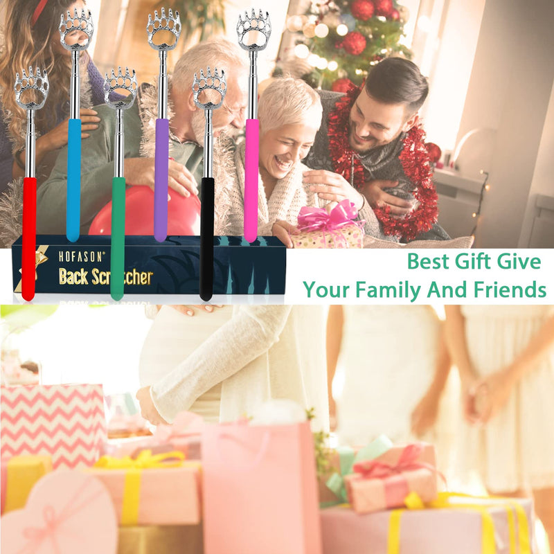 [Australia] - HOFASON 6 Pack Back Scratcher Fathers Day Dad Gifts, White Elephant Gifts for Adults, Stocking Stuffers for Men Women Teens, Prizes for Adults (Muti) Muti 