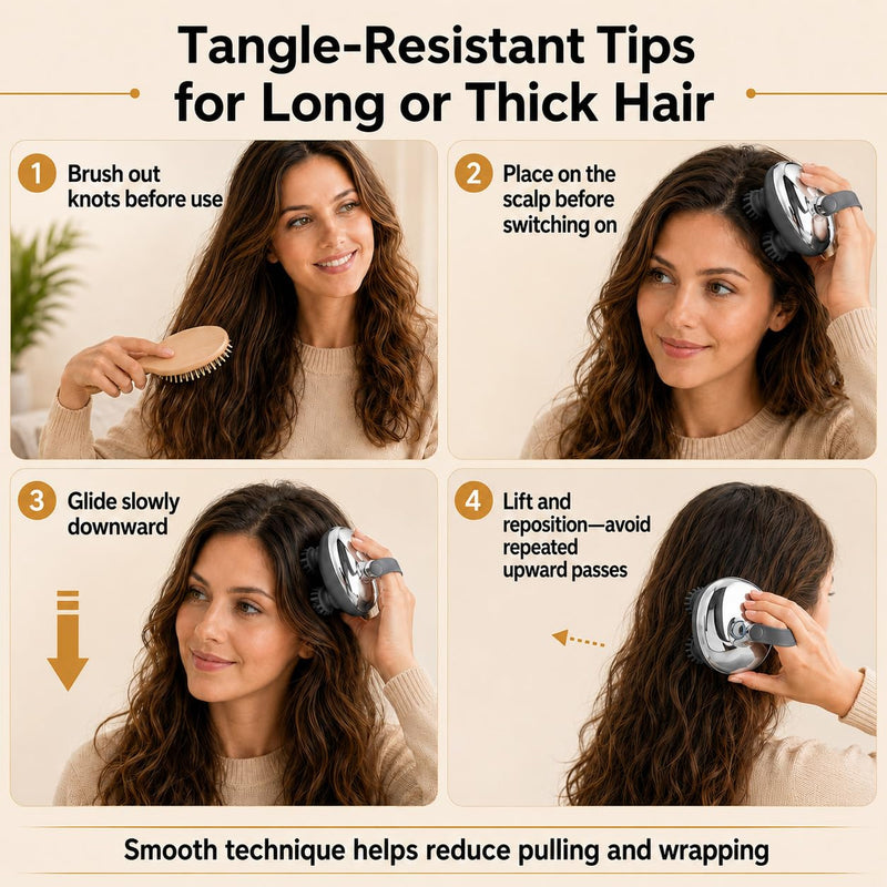 Melonsun Electric Scalp Massager, 2 Claw Sets, IPX7 Waterproof, Silver | Metallic Finish, Anti-Tangle 360° Kneading, 100 Nodes + 1,000+ Cleansing Tips, 3 Modes, USB-C Rechargeable, 15-Min Auto-Off