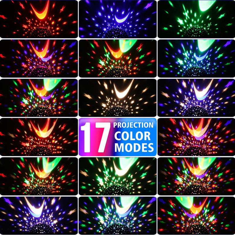 [Australia] - MOKOQI Star Night Light Projector for Kids with Timer - Glow in The Dark Stars and Moon, Best Gift for 1-14 Years Old White 