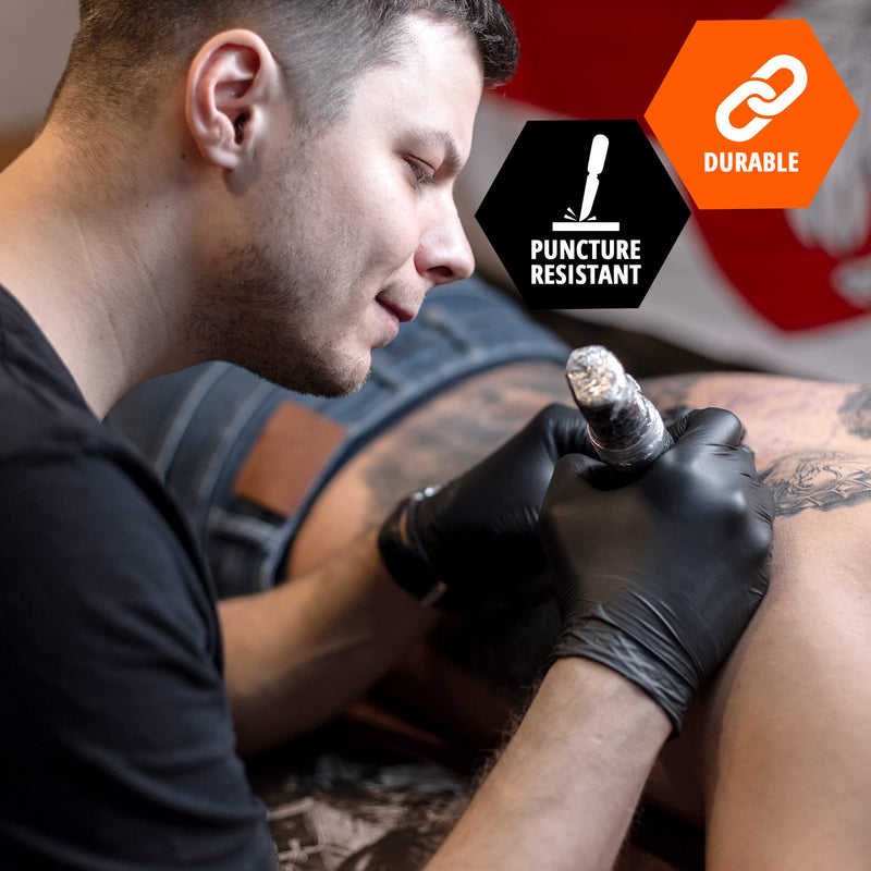 [Australia] - MED PRIDE Extra Strength Black Vinyl Disposable Gloves, Powder & Latex-Free, For Surgical, Tattoo Artist, Food Prep Use 50 Medium (Pack of 50) 