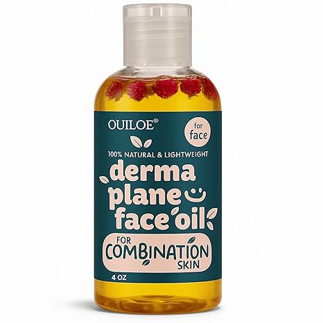 Dermaplane Oil, Face Shaving Oil for Women with Combination Skin - Lightweight & Natural Facial Shave Oil - Use with a Dermaplaning Tool, Razor, Shaver or Microblade for Close Shave 4 oz by Ouiloe For Combination Skin 4 Fl Oz (Pack of 1)