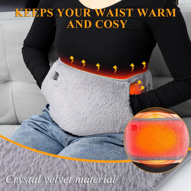 [Australia] - HASAIKA® Electric Heat Belt, Lumbar Warmer, Heat Belt with Hand Pockets, Three Level Temperature Control for Back, Abdomen and Waist Pain 