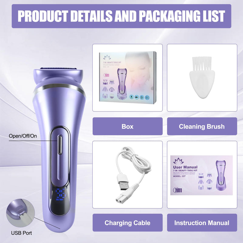 [Australia] - Facial Hair Removal for Women,Painless Body Shaver and Facial Epilator,Rechargeable Trimmer for Epilator Face,Bikini, Arm, Legs, Armpits 